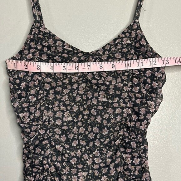 Free press women’s size small floral mesh cami tank top bodysuit blue/gray 152B5 - Picture 8 of 10